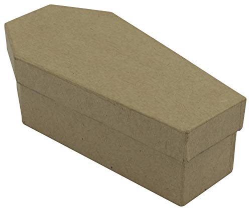 Décopatch BT059C - Un support en papier brun mâché 12,5x6x4 cm, Boite cercueil Cover
