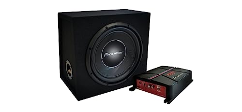 Pioneer GXT-3730B-SET – Paket aus 30-cm-Gehäusesubwoofer und brückbarem 2-Kanal-Verstärker inkl. Kabelset, 1400 W Maximalleistung, 30 cm, IMPP Membran, schwarz