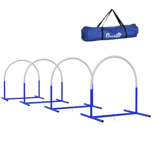 PawHut Hunde-Agility-Trainingsgeräte 4-Teilig Blau+Weiß 88x64x95 cm