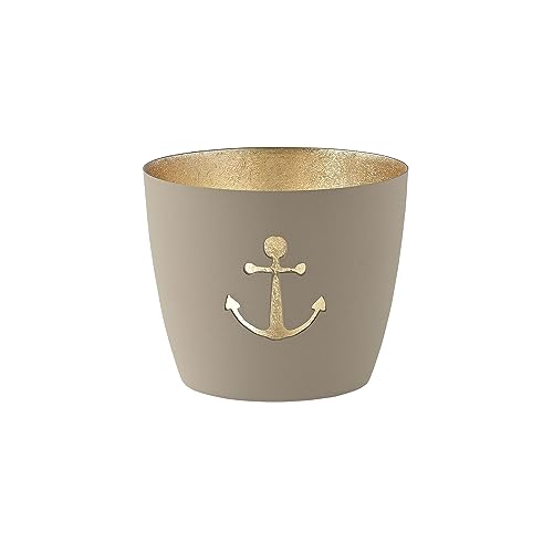 Gift Company Madras Windlicht M Anker aus Eisen in der Farbe Sand-Gold, Maße: 10cm x 10cm x 8,5cm, 1054804029