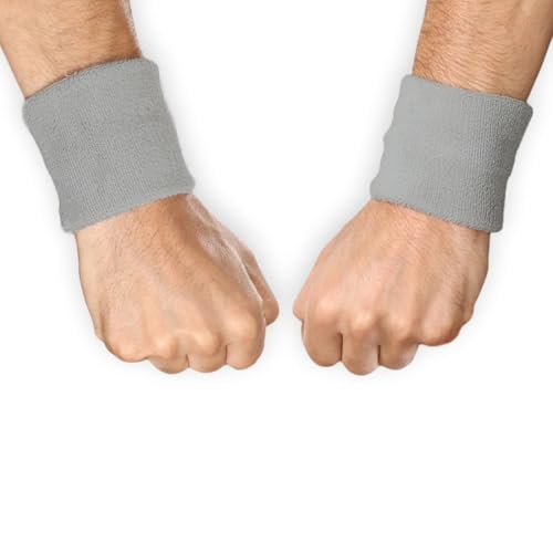 Wrist Sweatbands for Sports and Gym (Black)