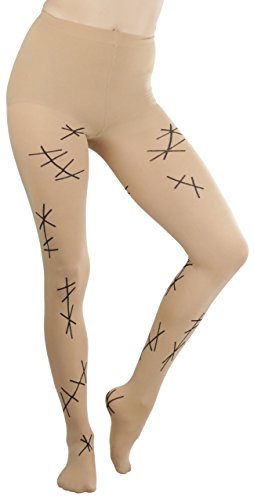 Image of ToBeInStyle Women's Bloody Stitches Scar Zombie Frankenstein Costume Tights Pantyhose Living Dead