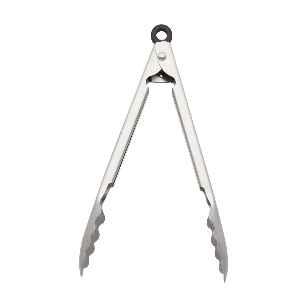 KitchenAid Gourmet Pince de service en acier inoxydable avec crochet de suspension et fermeture sécurisée, 22,9 cm