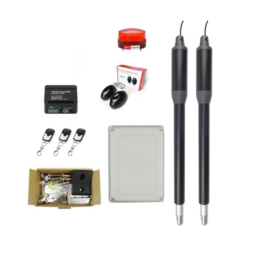 Motorización automática de puerta corredera, AC110V/220V 24VDC 200KG por hoja actuador lineal eléctrico Motor automático Solar abridor de puerta abatible Kits(Kit f)