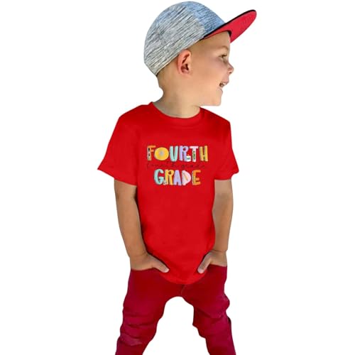 Kids Girls Back to School Tees Boys Short Sleeve Crewneck Tops Boys Graphic T-Shirts Tween First Day of School Trendy Tees3
