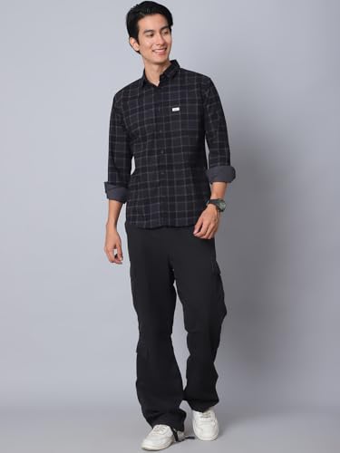 Image of Majestic Man Comfort Cotton Slim Fit Checked Casual Shirt for Men