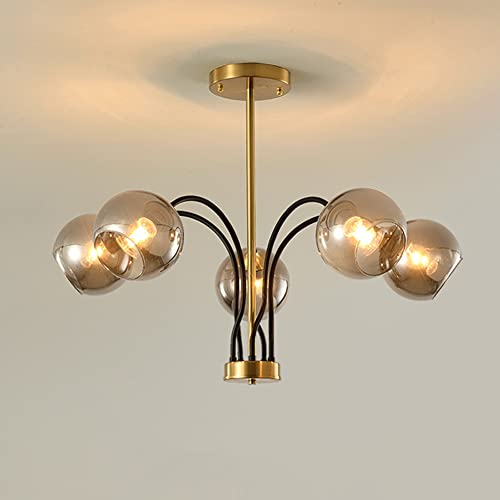 Chandelier industriel rétro à douilles E27 pour plafond nordique