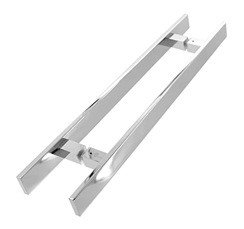 Togu Tg-6018 24 Inches Solid Standoffs Heavy-Duty Commercial Grade-304 Stainless Steel Push Pull Door Handle/Barn Door Pull Handle/Glass Pulls, Mirror Polished Chrome Finish #TOP20