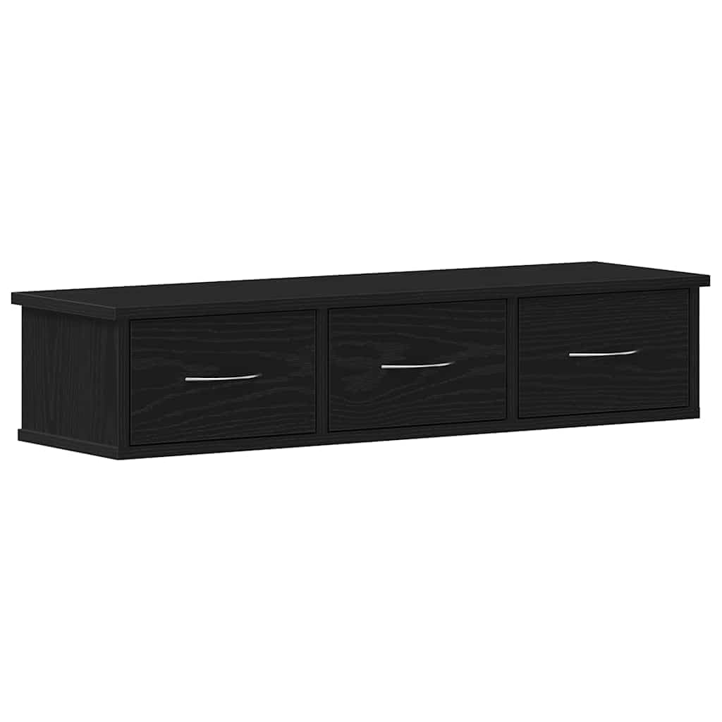 vidaXL Szafka ścienna, czarny dąb, 88x26x18,5 cm, szafka na TV, szafka wisząca, szafka z szufladami, szafki na TV, szafki wiszące, szafki z szufladami