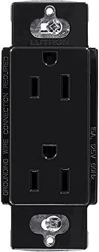 Lutron Claro 15 Amp Duplex Outlet, CAR-15-BL, Black