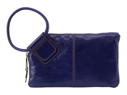 Image of HOBO Sable Leather Wristlet Clutch with Circular Handle, Zippered Closure, Credit Card Organizer, & Interior Zip Pocket