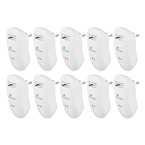 ZUSNEEWIN 10X Purificador de Aire Ionizador para el Generador de Iones Negativos de Aire Eliminar Formaldehído Humo Purificación de Polvo Hogar Desodorante de Habitación Enchufe Eu