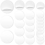 Keadic 24 Stück Acryl Schlüsselanhänger Blanks, Runde Blätter mit Löchern Klare Acryl Ornament Blanks Runde Blank Scheiben mit Loch Acryl Kreis Klare Blank Scheiben mit Loch für DIY Handwerk