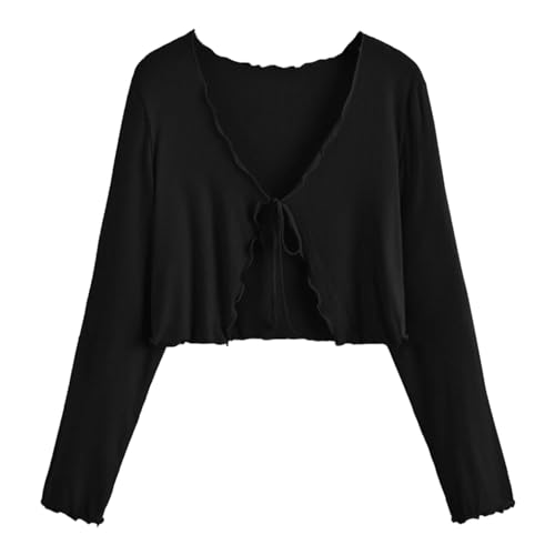 Image of JC JUMMY COUTURE Casual Multicolor Solid Full Sleeve Front Tie Shrug for Women