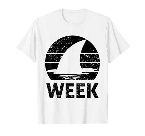 2025 Week Retro Shark Fin Lover Sea Ocean Animal Summer Trip Camiseta