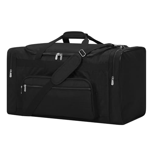 75L Large Duffle Bag for Men - 26 inch Duffel Bag Heavy Duty for Weekend Travel Sport Camping - Black Black 26 inch