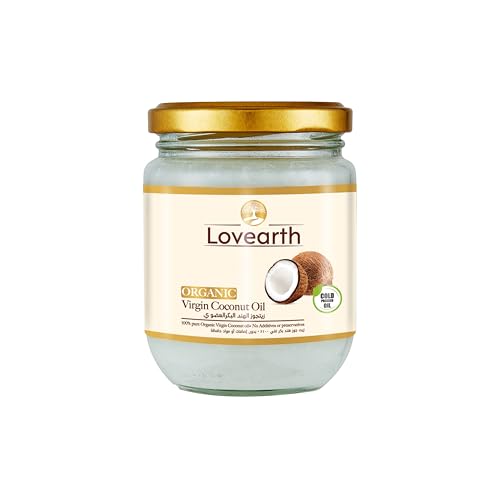 Lovearth Organic Virgin Coconut Oil 200ml - Pure Coconut Oil for Cooking Skin & Hair ColdPressed & Unrefined Vegan KetoFriendly No Added Preservatives BPAFree