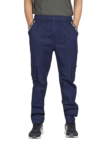 Image of KARTAVYA Cotton Cargo Track Pant for Men, Men's Regular Fit Track Pants Lower with Multi-Pockets & Side Pockets, Regular Fit for Men Track, Pajama for Men