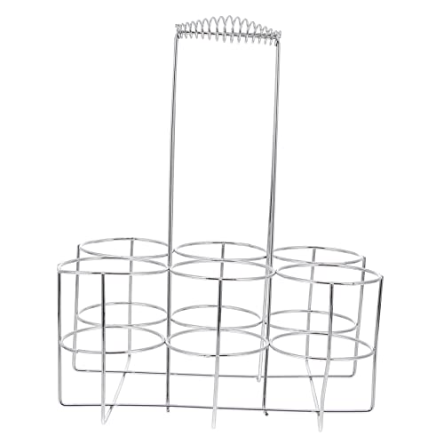 Mikinona Beer Storage Basket 6 Bottle Capacity Beer Rack Carrier Wine Bottle Holder Stainless Steel