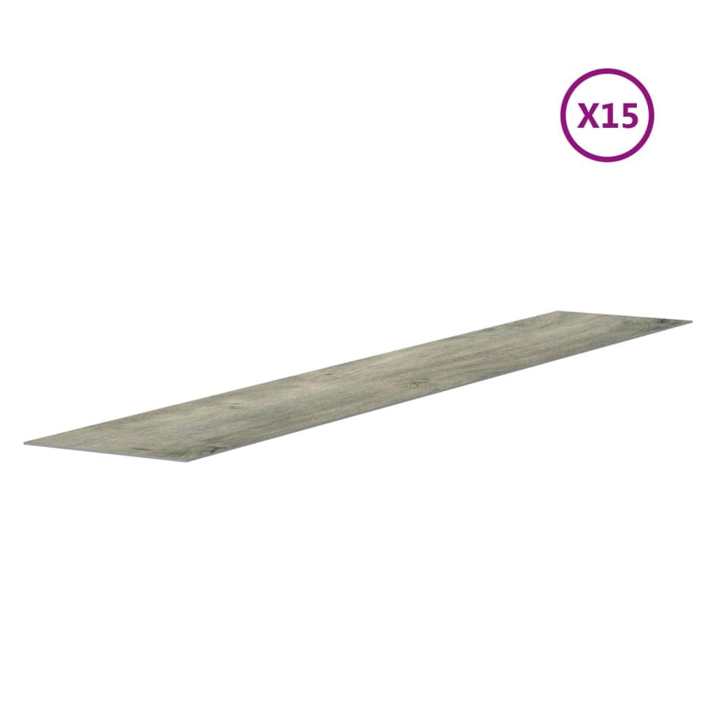 Panele ścienne o wyglądzie drewna szare PCW 2,06 m², 15 sztuk o wyglądzie drewna dębowego, do okładzin ściennych, okładzin wewnętrznych, aranżacja pomieszczeń w salonie, sypialni, korytarzu