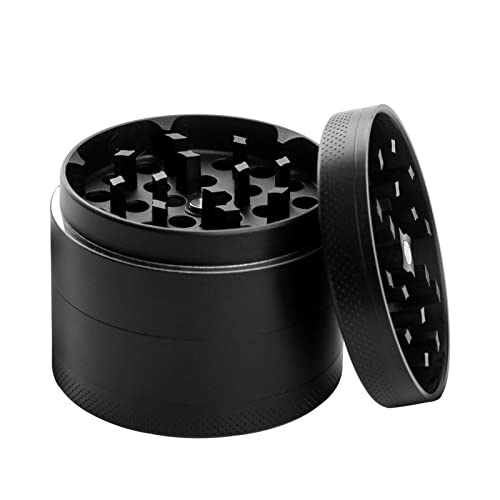 Small and Lightweight Herb Grinder, Spice Grinder Zinc Alloy 1.5'' 40mm, 4-Part Structures Grinder for Herb, Perfect Black Herb Grinder Gift