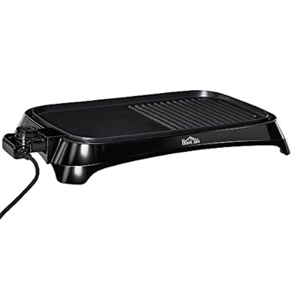 HOMCOM Elektrogrill Tischgrill elektrisch mit Regelbarer Thermostat Antihaftbeschichtete Grillplatte 1600 W BBQ Indoor…