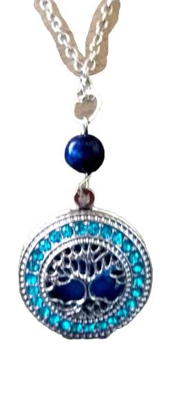 Arbre de vie lapis lazuli sautoir aromathérapie pour vos séances de yoga