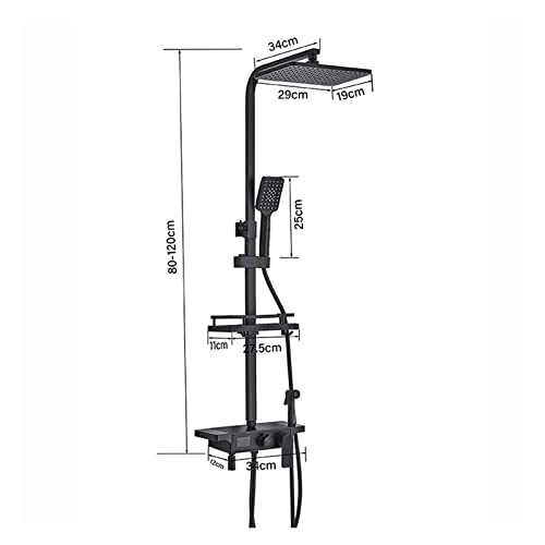 Robinet de douche thermostatique Rinfall noir affichage numérique complet