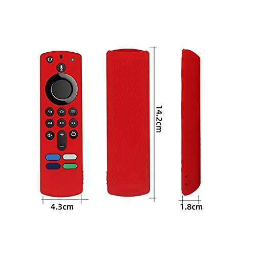 Cáscara Protectora del Control Remoto de Silicona para el Fuego de para Amazon TELEVISOR Cubierta Protectora Antideslizante de Stick 4K Antideslizante. (Color : Red)