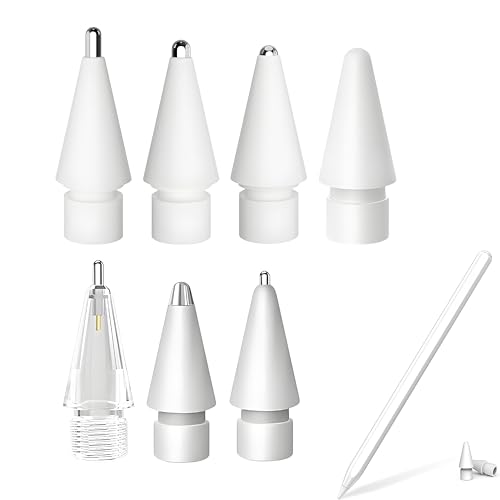 Ya en manzanajugosa.com: 7 puntas mejoradas para Apple Pencil Punta, Mejoradas Alta Sensibilidad Resistente al Desgaste Punta de Metal Juego de Repuesto Preciso Compatible con Apple Pencil Pro/ 2ª Generación / 1ª Gen/USB C