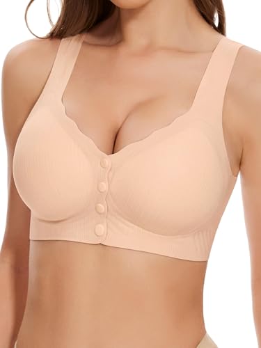Seamless Front Close Bras for Women Post Surgery Full Coverage Moisture Wicking Comfort Supportive Convenient Bralettes
