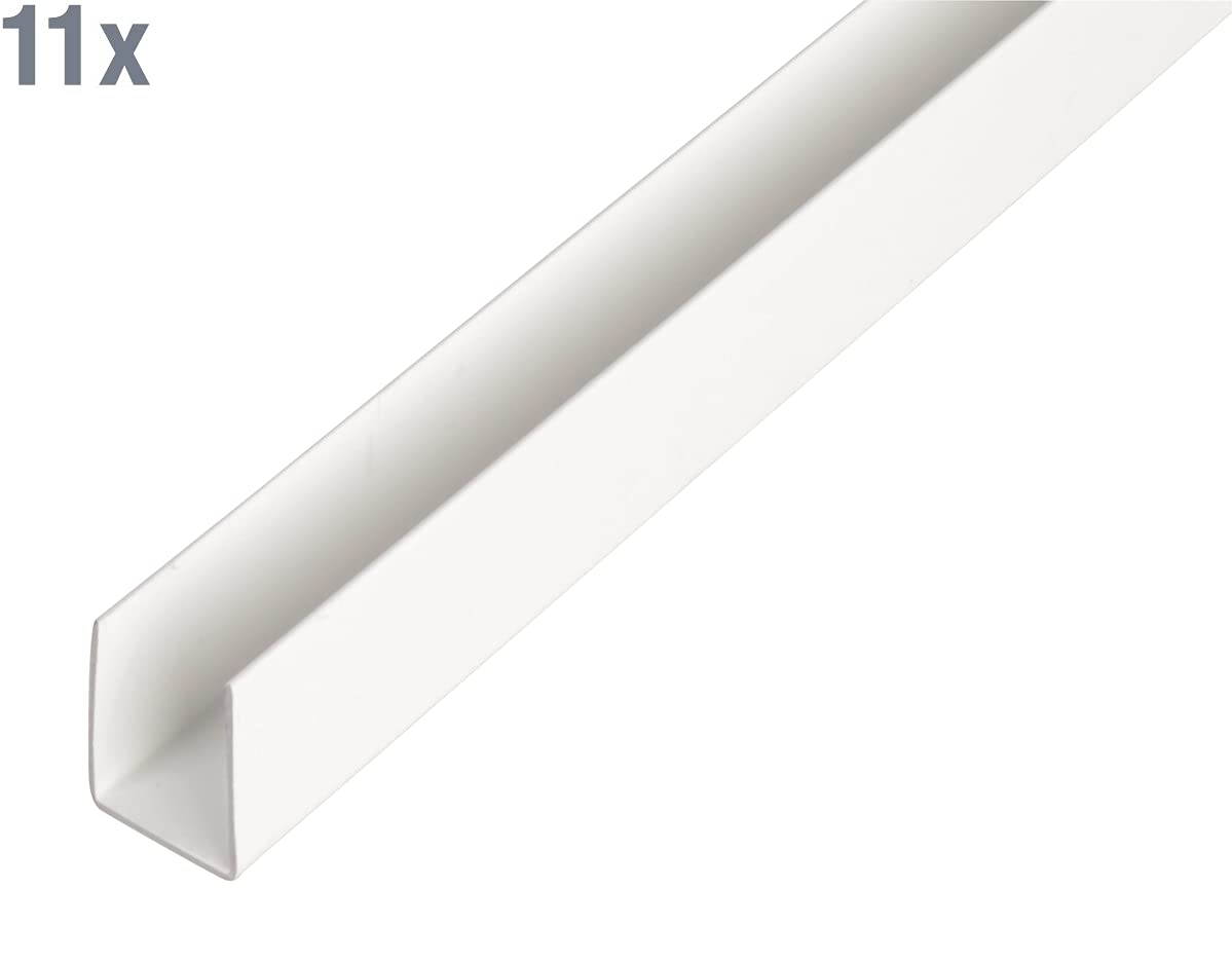 Alberts 498948 U-Profil | Kunststoff, weiß | 1000 x 18 x 10 mm | 11er Set