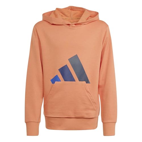 adidas Unisex Kinder Essentials BIG Logo Hoodie, Dusky Orange/Team Royal Blue/Dark Blue/Aurora Ink, 9-10 Years