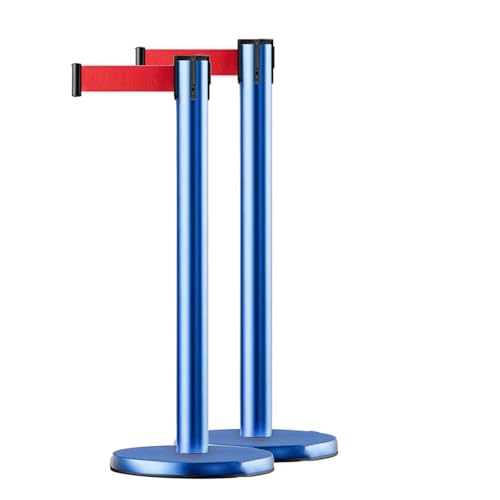 Système de gestion de file d'attente avec poteau de file d'attente en acier inoxydable bleu