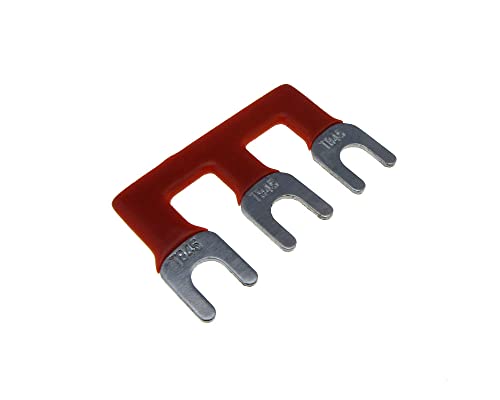3 POS Shorting Bar Stripe for 45A Screw Barrier Terminal Block - Red
