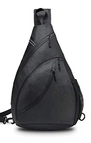 Bandolera para Hombre y Mujer. Bolso de Gran Capacidad (Laptop 14”, iPad), Ligero, Deportivo, de Color Negro. Crossbody o Bolso Cruzado. Ideal para Estudiantes, Deportes, excursiones y Viajes.