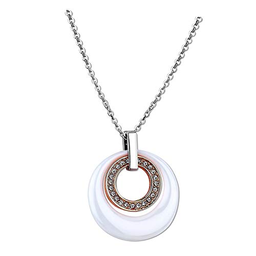 Collar de Acero, Ceramica Blanca Estilo DE Loto LS1704-1/2
