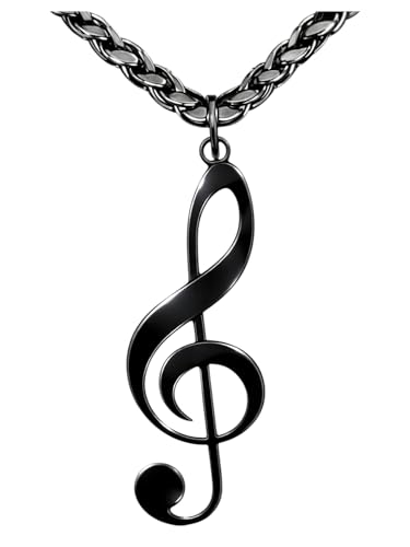 Zeraph Musical Note Necklace Pendant Jewelry Gift for Men Teens Music Lover Accessory (Chain 21+2)