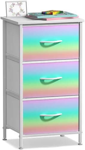 Sorbus Kids Nightstand, Fabric Drawers (Colorful, 3 Drawer) - image 1