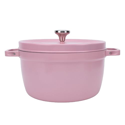 Xiuganpo Horno Holandés de Hierro Fundido Esmaltado, Horno Holandés Multifuncional Antiadherente de 9,45 Pulgadas con Tapa, Utensilios de Cocina Resistentes para