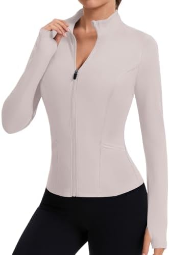 EFFAN Shirt Damen Sport Gym Top Fitness Yoga Jacke Langarm Tshirt Oberteil | Shirt Damen Sport Gym Top Fitness Yoga Jacke Langarm Crop Tshirt Oberteil Zwei Taschen Sportshirt Kleid