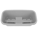 ARTIBETTER Plastic Vegetable Planter Box for Balcony and Windowsill Gardening, Medium Gray Rectangular Planting Pot 40x15cm, Sturdy Household Growing Container for Vegetables and Flowers