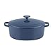 Cuisinart Chef's Classic Enameled Cast Iron Oval Covered Casserole (Provencial Blue, 5.5-Quart)