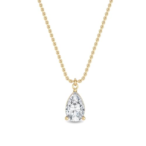 1-8 Carat (ctw) White Gold Pear Cut LAB GROWN Diamond Pendant [Color H-I Clarity VS1-VS2]