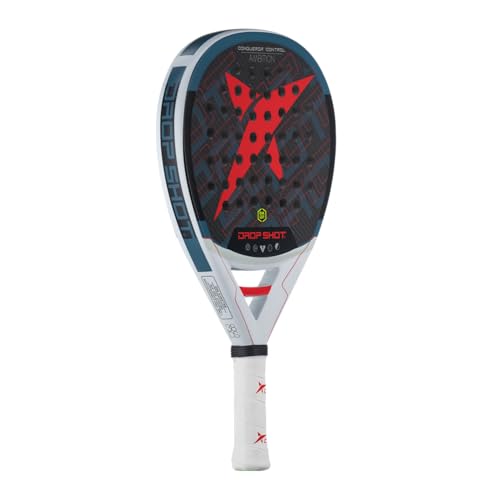 JMD Drop Shot Conqueror Control - Padel Racket with Shock Absorption, Great Control and Power Professional Padel 2024, Black/Red/White - Image 3