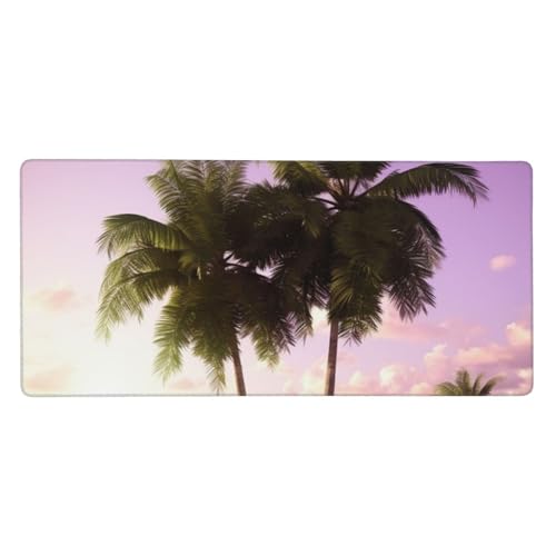 Grand tapis de souris de jeu XXL 90x40 cm avec motif arbre tropical pour bureau