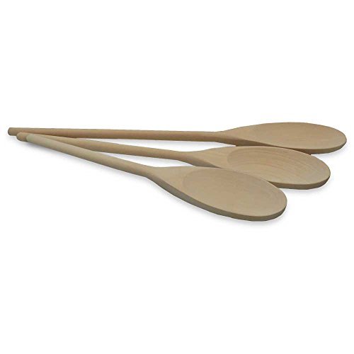 (3 Piece Set) Classic Wooden Cooking Kitchen Spoons in 12