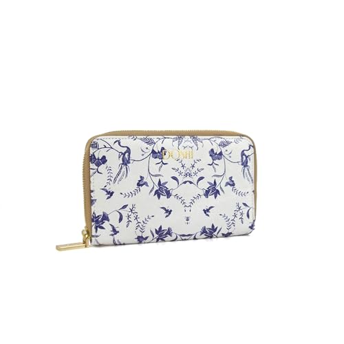 DOSHI Zip Around Wallet - Kraft White & Blue Floral (Kraft Paper)2