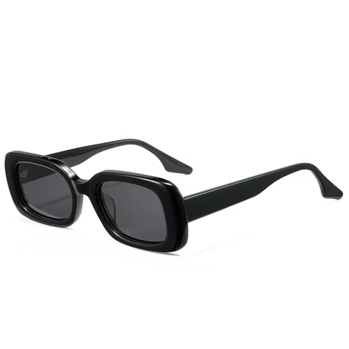 Cyxus Polarized Rectangular Sunglasses Acetate Frame UV400 Protection Stylish Shades Women Men P1223