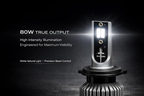 Image of ARZN H4 LED Headlight Bulb 80W - Standard Reflector Type for Car Motorcycle, Bright White 6000K, Canbus Ready, Cooling Fan